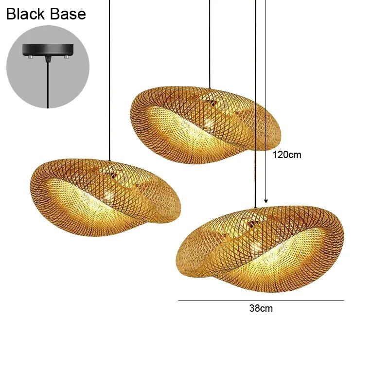 Elegant Bamboo Hand-Woven LED Pendant Light