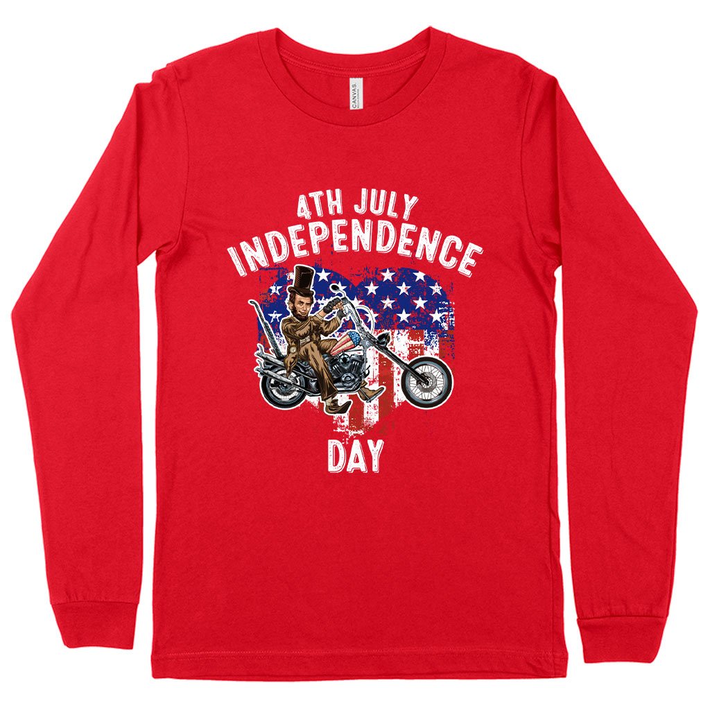 Independence Day Long Sleeve T-Shirt - Patriotic T-Shirts - Independence Day T-Shirt for Men