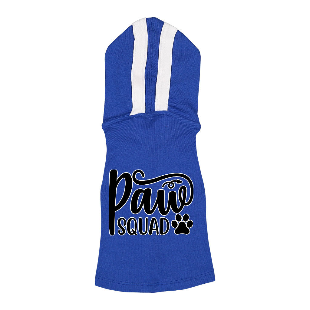 Paw Squad Dog Shirt with Hoodie - Graphic Dog Hoodie - Unique Dog Clothing