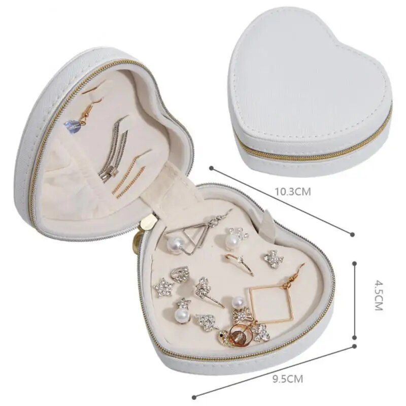 Heart-Shaped PU Leather Jewelry Box