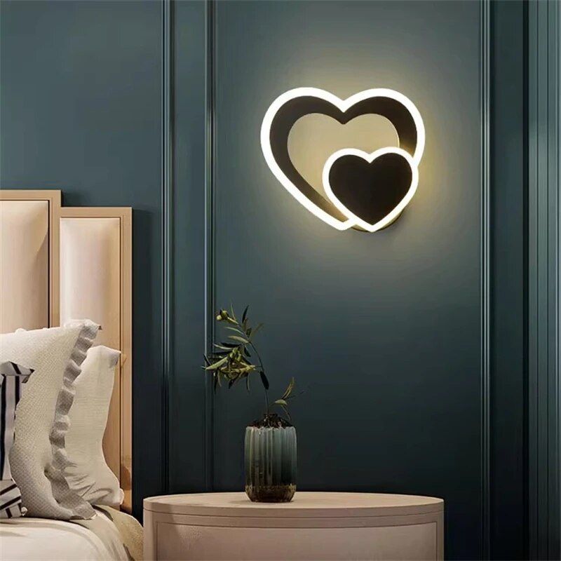 Modern Nordic LED Heart-Shaped Wall Lamp for Cozy Illumination