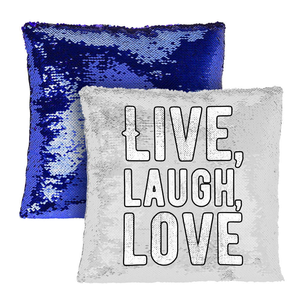 Live Laugh Love Sequin Pillow Case - Trendy Pillow Case - Cool Pillowcase