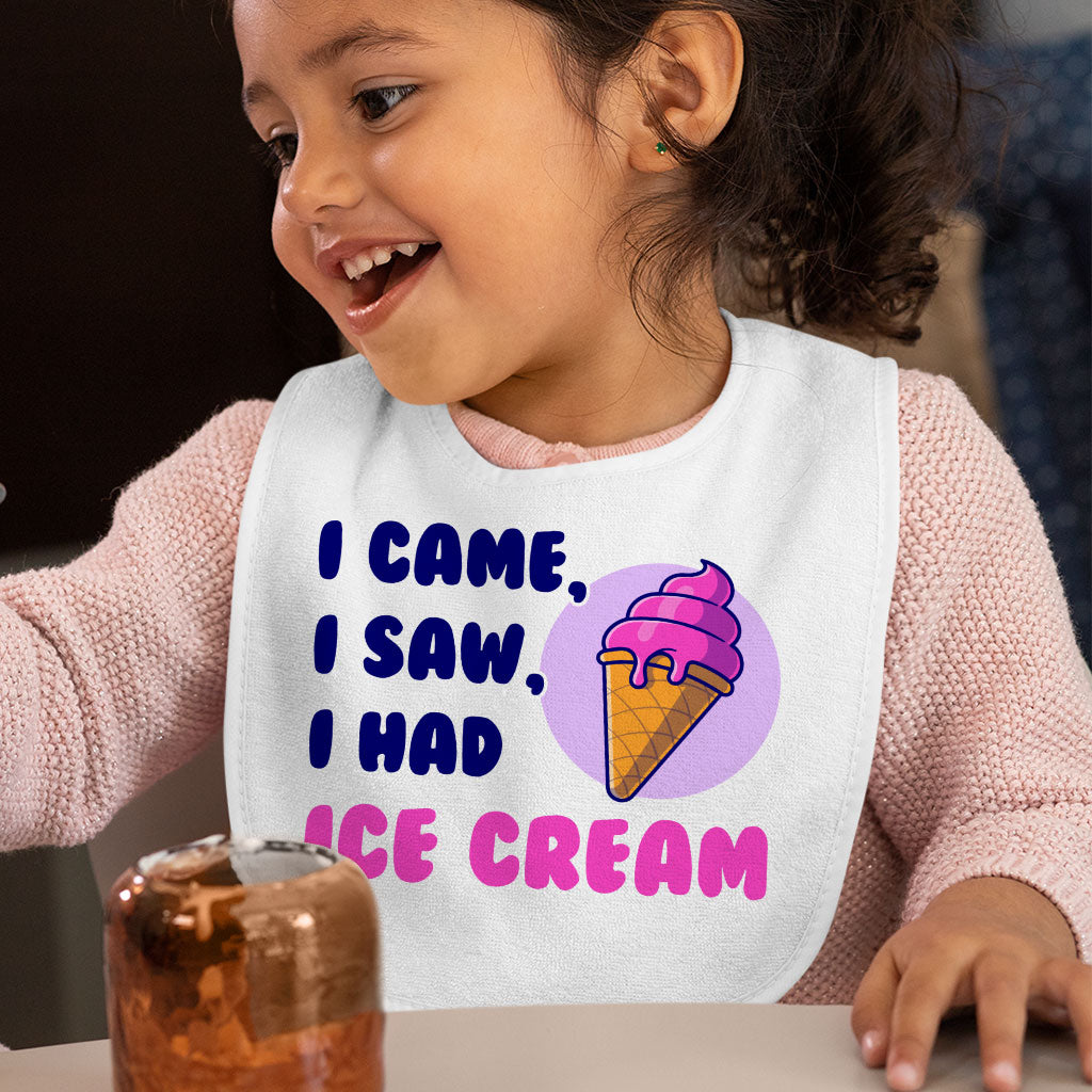 Ice Cream Baby Bibs - Illustration Baby Feeding Bibs - Cool Funny Bibs for Eating