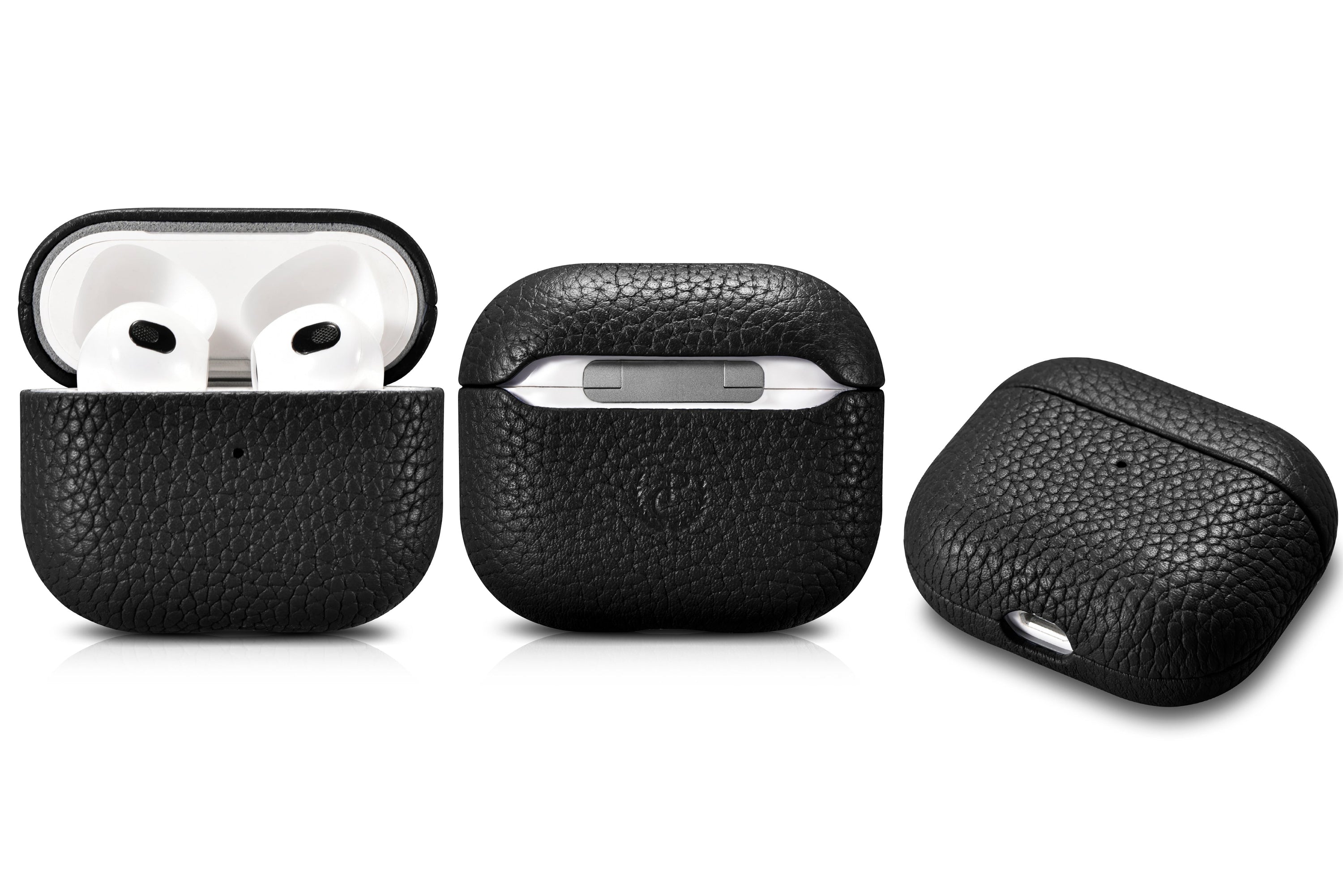 Custom Apple AirPods 3 Pebble Leather Case Debossing | Black White