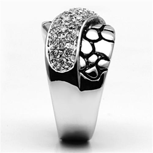 3W037 - Rhodium Brass Ring with AAA Grade CZ in Clear