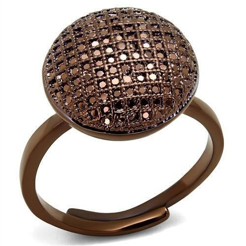 3W1178 - IP Coffee light Brass Ring with AAA Grade CZ in Light Coffee