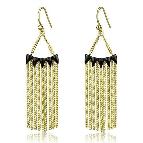 3W1206 - Gold+Ruthenium Brass Earrings with Top Grade Crystal in