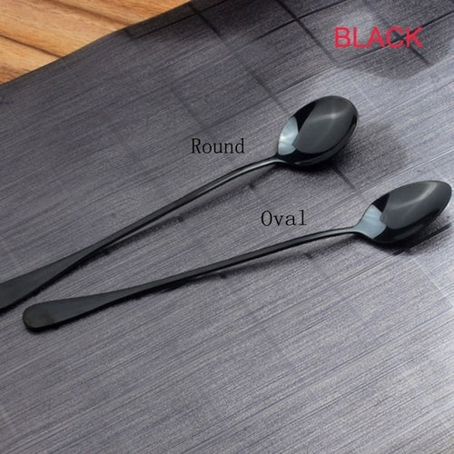 4 Colors Stainless Steel Spoon With Long Handle