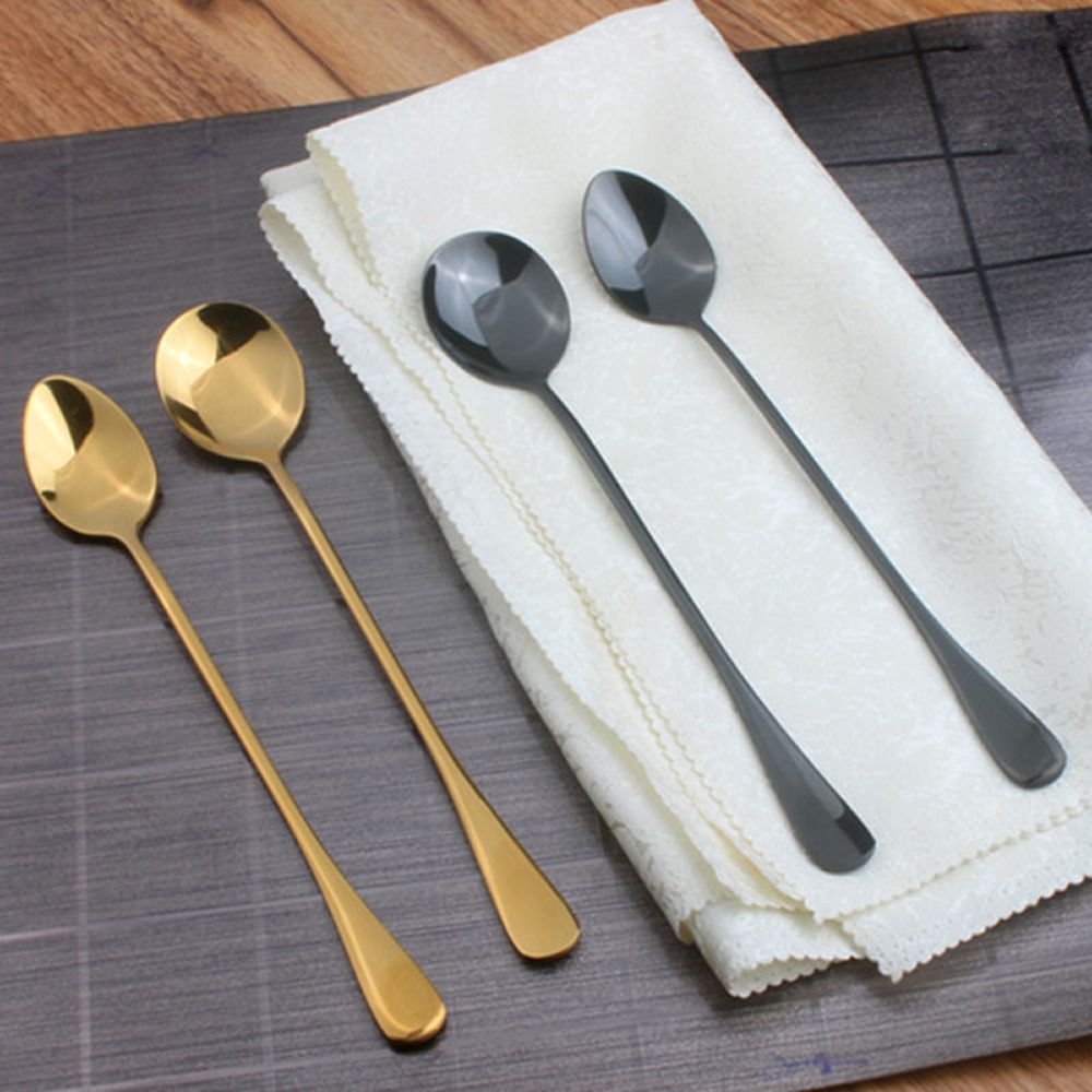 4 Colors Stainless Steel Spoon With Long Handle