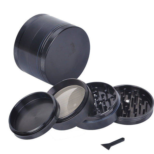 4-layer Aluminum Herbal Herb Tobacco Grinder Smoke | Black Lily