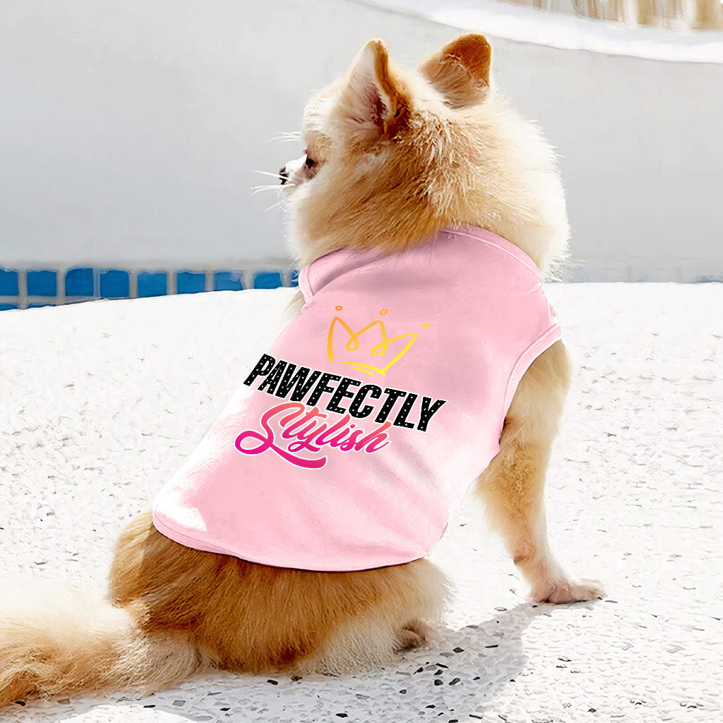 Pawfectly Stylish Dog Sleeveless Shirt - Crown Dog Shirt - Printed Dog Clothing