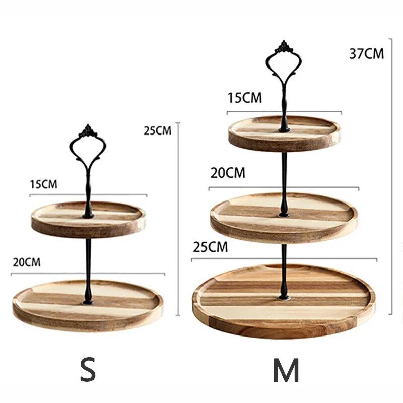 Elegant Wooden Tiered Cake Stand - Perfect for Weddings, Parties, and Home Use