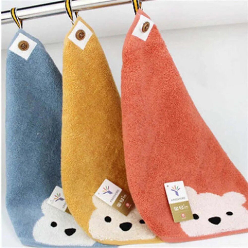 Cute Cartoon Bear Cotton Face Towel for Kids