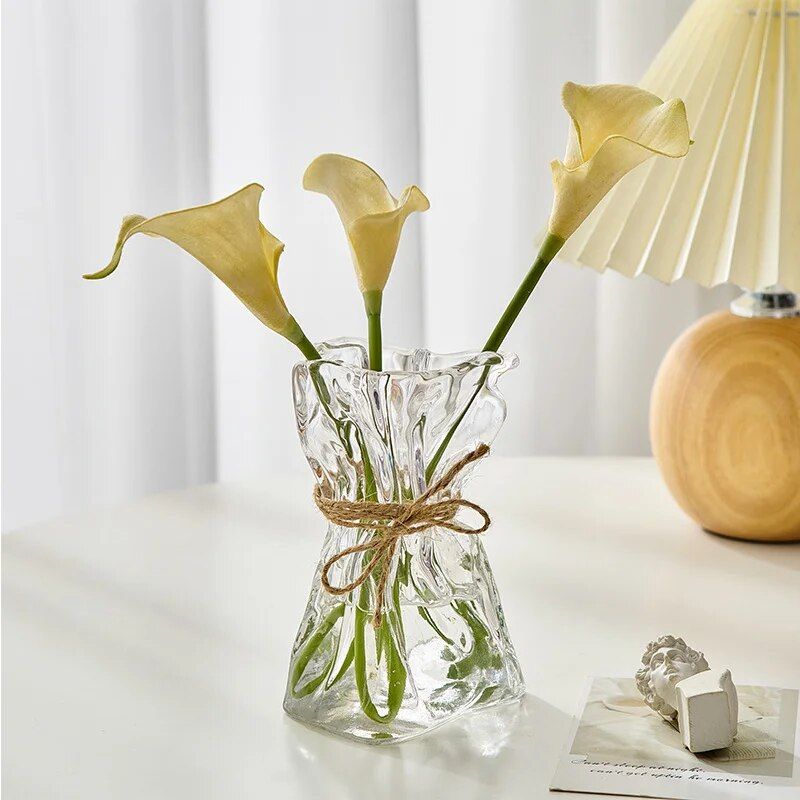 Elegant Glass & Crystal Flower Vase for Modern Home Decor