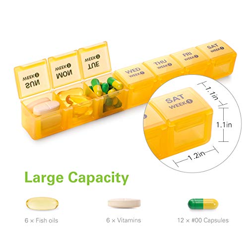 BUG HULL Monthly, 4 Weeks Pill Box, Large Pill Case 28 Day,Moisture-Proof One Month 30 Day Medicine Organizer Container for Vitamin, Supplements