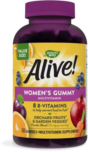 Nature's Way Alive! Women's Daily Gummy Multivitamins, Full B-Vitamin Complex, Supports Heart Health*, Mixed Berry Flavored, 150 Gummies