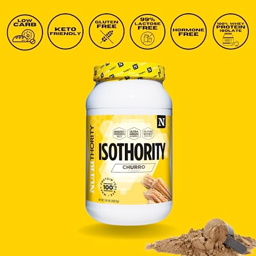 Isothority Whey Protein Isolate, Chocolate Peanut Butter, 2 lb - Ultra Absorbable Branched Chain Amino Acids (BCAA) Powder with 25g Per Serving, Low Carb - Build Muscle & Accelerate Recovery