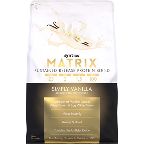 Nashua Nutrition Syntrax - Matrix 5.0 - Simply Vanilla - 5lb Bag - High Protein 23g - Low Fat - Low Carb - Low Sugar