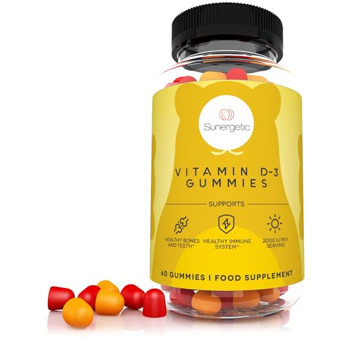 Premium Vitamin D3 Gummies – Powerful Vitamin D Gummies to Support Healthy Bones, Mood & Immune System – 2000 IU of Vitamin D3 per Serving – 60 D3 Gummies