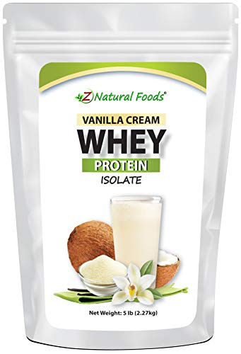 Vanilla Cream Whey Protein Powder Isolate - Bulk 5 lb Size - Grass Fed, Non GMO, Gluten Free - All Natural Clean Protein with No Sugar Added - Great in Smoothies, Shakes, Cooking & Baking Recipes