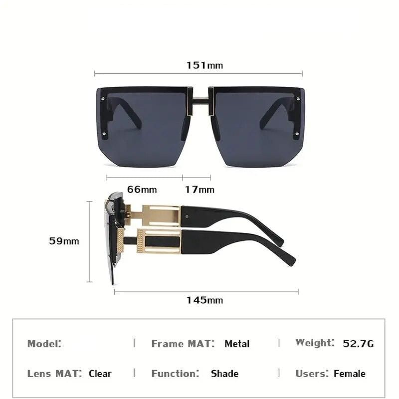 Trendsetting Rimless Square Sunglasses - Unisex, UV400 Protection, Fashion Eyewear