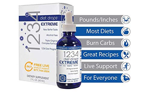 Creative Bioscience 1234 Diet Drops Extreme for Women & Men, Diet Drops for Weight Management, Keto Diet Drops, 2 Fl Oz