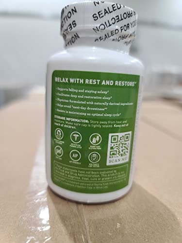 Rest and Restore by Dr. Amy Myers for Restful Sleep – Supports a Healthy Night’s Sleep, Helps Maintain a Regular Sleep Cycle and Supports a Calm Relaxed Mood – Dietary Supplement 60 Capsules