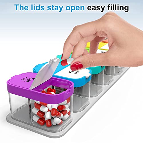 Extra Large Weekly Pill Organizer - XL Daily Pill Box - 7 Day Am Pm Jumbo Pill Case/Container for Supplements Big Pill Holder Twice A Day Oversized Daily Medicine Organizer for Vitamins