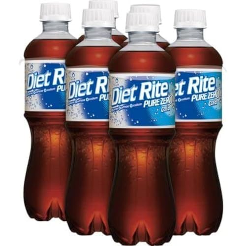 Diet Rite Pure Zero Cola, soda, No Caffeine, 6 Pack of 16.9 oz Bottles