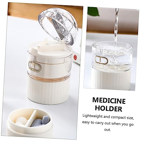 LALAFINA 2Pcs Cut Medicine Box Tablet Pulverizer Portable Grinder Medicine Splitter Slicer Pill Crusher and Cutter Vitamin Pill Crusher Pulverizer Grinder Triple Computer Box Travel