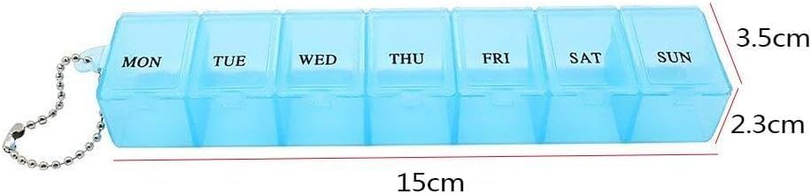 1Pc Blue Personal Pill Organizer Case 7 Days,Reusable Plastic Large Weekly Pill Box,Pills Supplements Vitamins Dispenser Holder,Travel Planner Bussiness Trip Medication Container with Cover