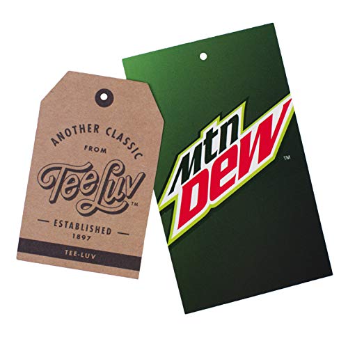 Tee Luv Diet Mountain Dew T-Shirt - Vintage MTN Dew Logo Shirt (Kelly Heather) (L)