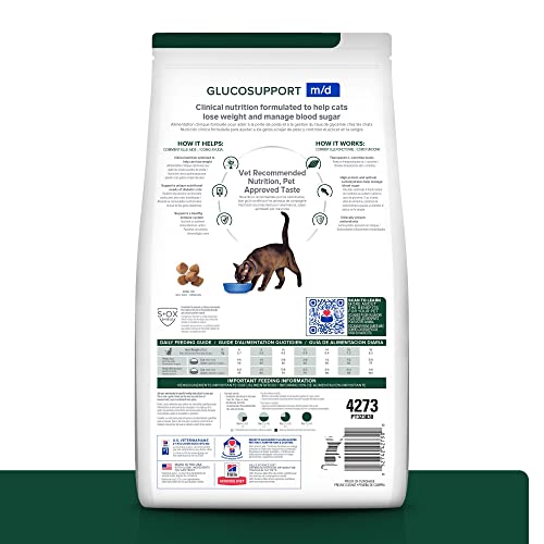 Hill's Prescription Diet m/d GlucoSupport Chicken Flavor Dry Cat Food, Veterinary Diet, 8.5 lb. Bag