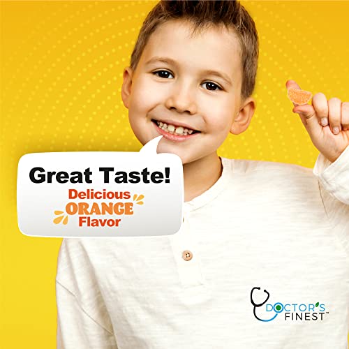 Doctors Finest Vitamin C Gummies for Kids – Vegan, GMO Free & Gluten Free – Great Tasting Orange Flavor Pectin Chews – Kids Dietary Supplement – 250mg of Vitamin C – 90 Jellies [45 Doses]