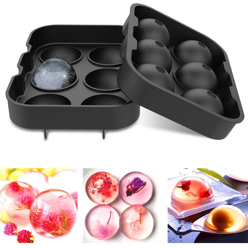 6 Ice Ball Maker Silicone Mold Sphere Mould Round Tray Party Bar SP