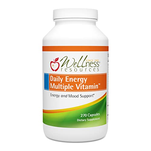 Wellness Resources Daily Energy Multiple Vitamin - 100% coenzyme B Vitamins Including Methylfolate and Methylated B12 with Other Important Cofactors for Energy, Stress, and Mood (270 Capsules)