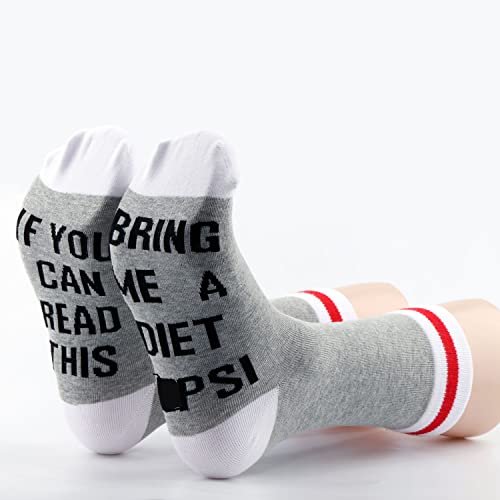 TSOTMO 2 Pairs Drinks Gift Drinks Crew Socks Funny Drinks Lover Gift If You Can Read This Bring Me A Drinks Novelty Socks For Men Women (Diet Drinks)