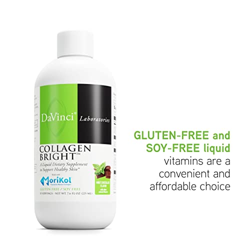 DAVINCI Laboratories - Collagen Bright - A Liquid Dietary Supplement to Support Healthy Skin - Gluten Free, Soy Free - Mint Chocolate - 30 Servings, 7.6 Fl Oz