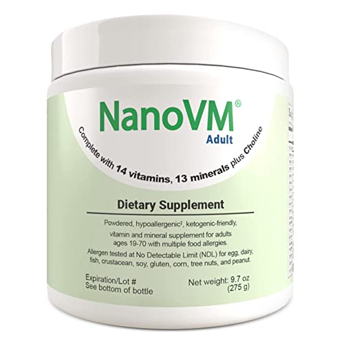 NanoVM Adult, Allergen-Free Vitamin Supplements, Women and Mens Multivitamins with 13 Vitamins & 13 Minerals, Unflavored Multivitamin Powder, Low-Carb Adult Multivitamins, 275g - Solace Nutrition