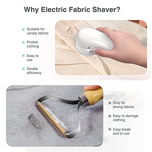 Fabric Shaver, Electric Lint Remover, Lint Shaver with 3 Replaceable Blades USB Rechargeable, Sweater Shaver, Clothes Shaver, Pilling Remover, Fabric Shaver Fuzz Remover for Clothes Furniture