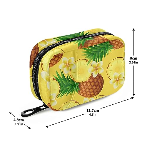 Pineapples Travel Pill Organizer Case Daily Medicine Organizer Travel Pill Box Pill Container for Travel Family Business Vitamins Fish Oil Supplements