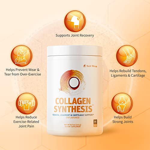 SaltWrap Collagen Synthesis - NSF Certified Collagen Peptides for Joint Recovery with Fortigel & Tendoforte – Supports Tendons, Ligaments, Cartilage, Pre and Post-Exercise Repair