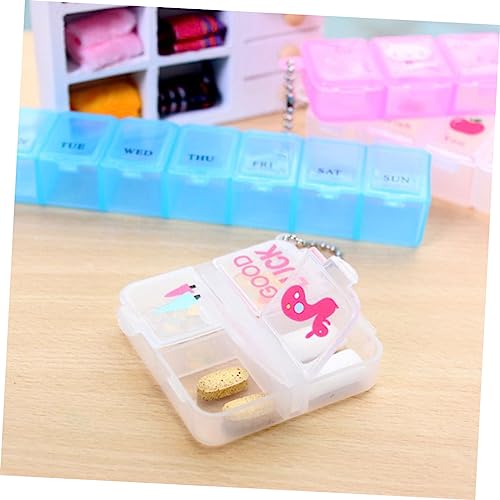 LALAFINA 2pcs Traveling Pill case Travel Medicine Container Plastic Container Daily Pill Organizer Vitamin Organizer Medicine Planner case Pill Dispenser Organizer 7 Day Pill Organizer Mini