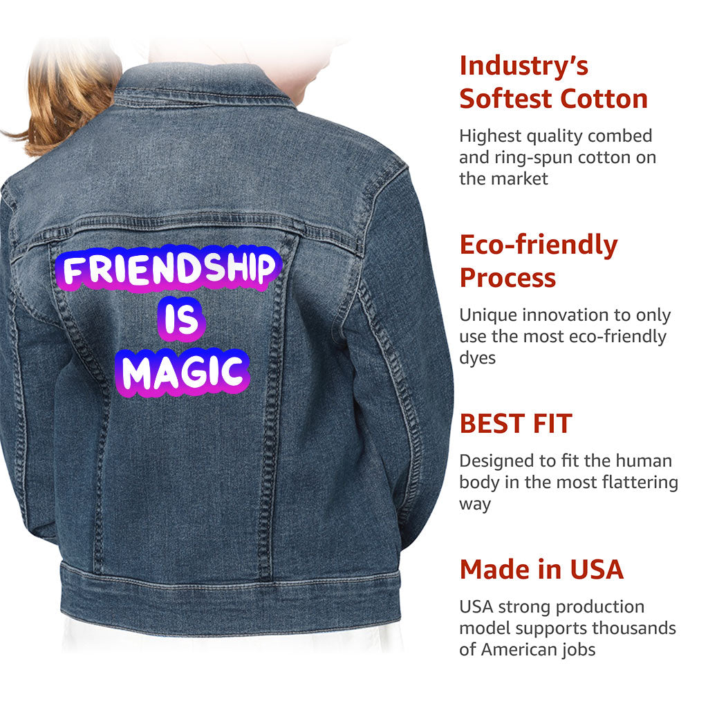 Friendship Is Magic Kids' Denim Jacket - Cool Jean Jacket - Printed Denim Jacket for Kids