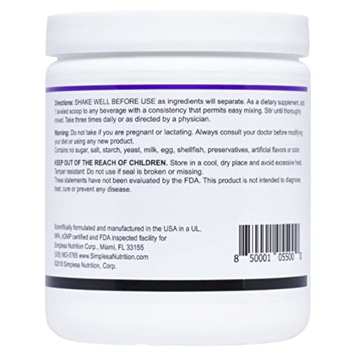 SIMPLESA NUTRITION – AAKG+ Core Powder, Arginine to Alpha Ketoglutarate 1:1 ratio, Increases Energy, Reduces Muscle Fatigue, Plus Ubiquinol (CoQ10), GABA (Gamma Aminobutyric Acid) and Niacin (Non-Flush), 360 gr.