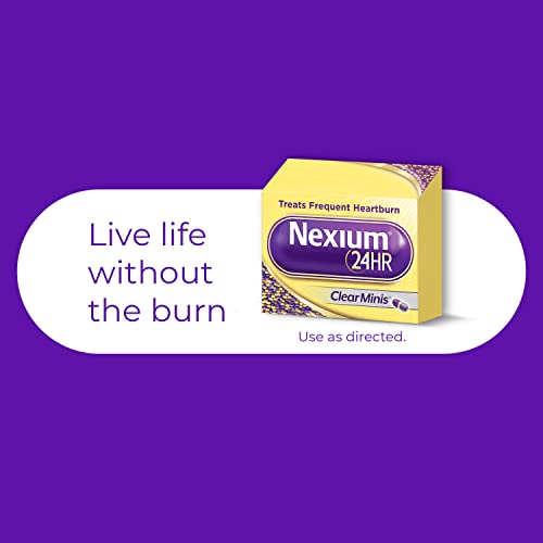 Nexium 24HR ClearMinis Acid Reducer Heartburn Relief Delayed Release Capsules For All-Day And All-Night Protection From Frequent Heartburn, Heartburn Medicine With Esomeprazole Magnesium - 42 Count