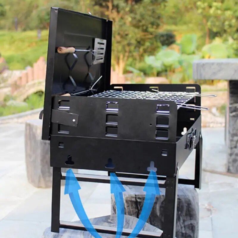 Compact and Foldable Charcoal BBQ Grill - Perfect for Outdoor Cooking, Camping, and Picnics