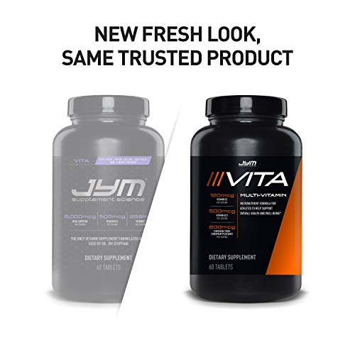 Vita JYM Sports Multivitamin & Mineral Support, Vitamin A, C, B6, B12, E, K, Boron, Biotin, Potassium | JYM Supplement Science | 60 Tablets