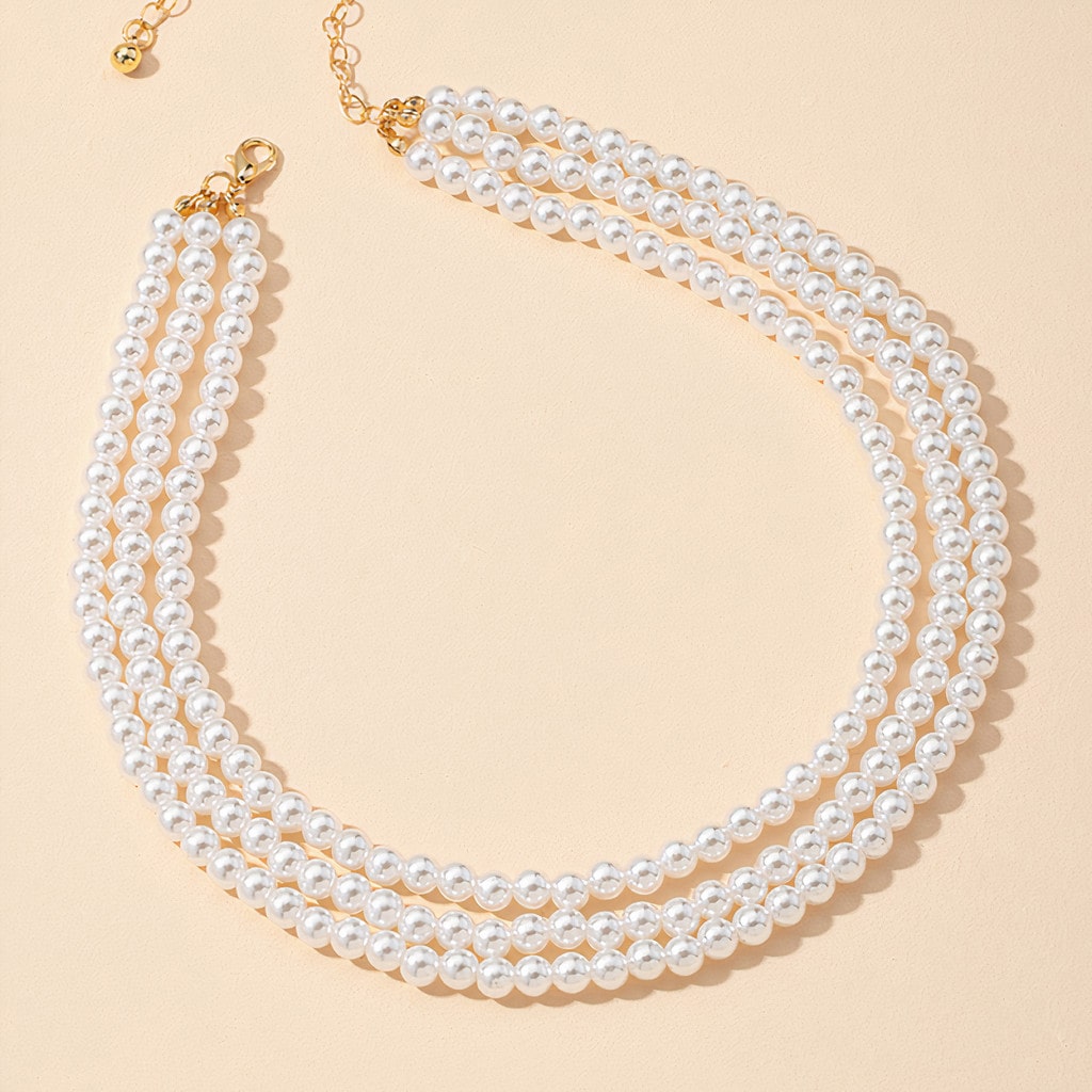 Multilayered Pearl Necklace