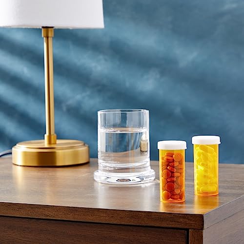 50 Pack Empty Pill Bottles with Caps for Prescription Medication, 8-Dram Plastic Medicine Containers (Orange)